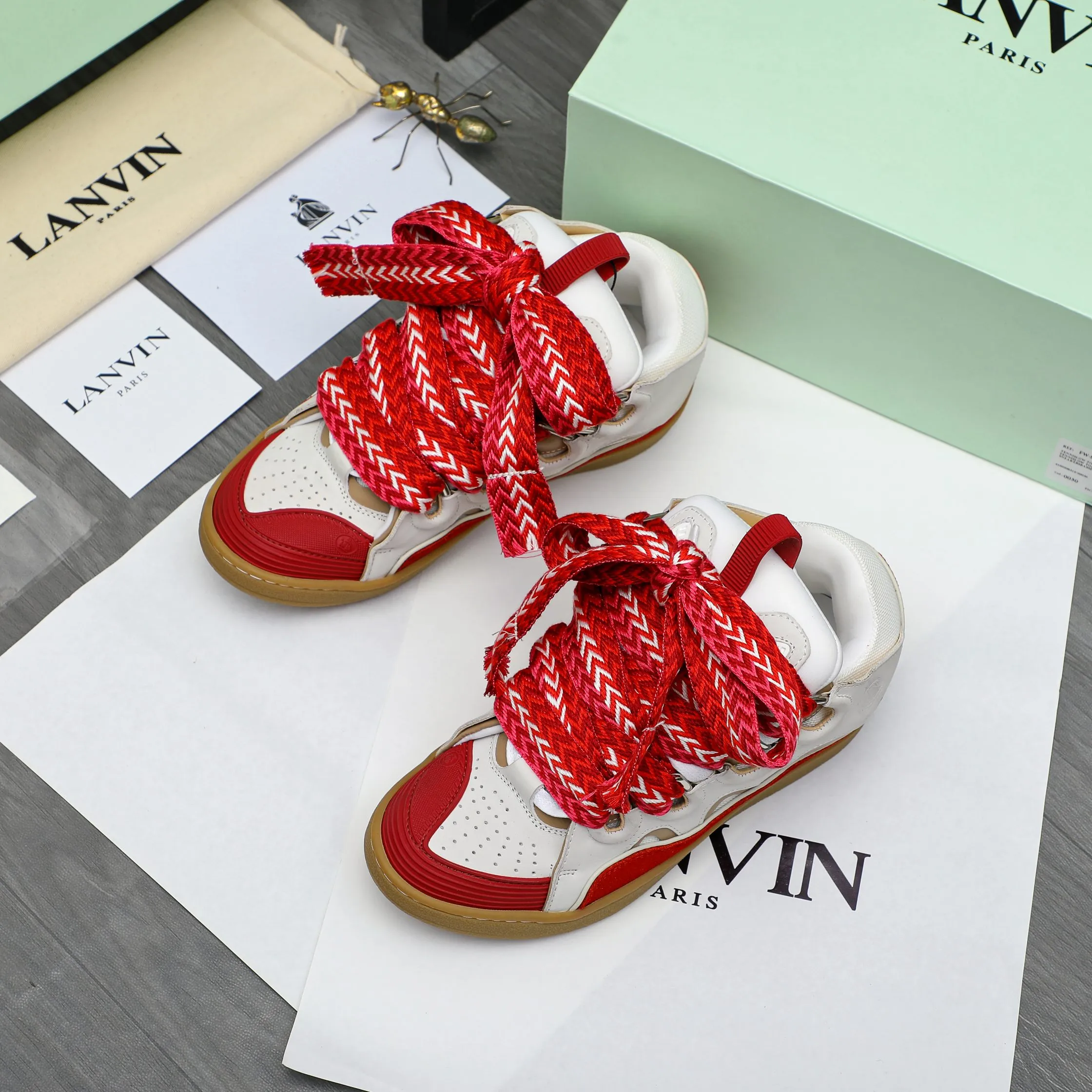 Men's shoes 💰740 [Lanvin] Lanvin high-end quality original couple's casual shoes - Upper: imported cowhide leather splicing breathable mesh - Inner lining: Lycra elastic lining - Outsole: original rubber outsole - Super high quality control·Fine workmanship: highlighted (high-end·luxury·grade) -Size: 36-45 (45 can be customized)